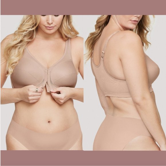 NEW $58 Glamorise MagicLift Front-Closure Posture Back Bra Cafe [ US 42H ] #6053 - Picture 2 of 11